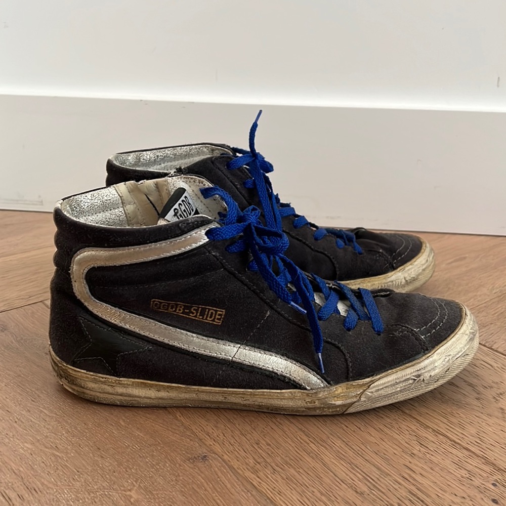 Golden Goose Slide 44 11 Navy Suede